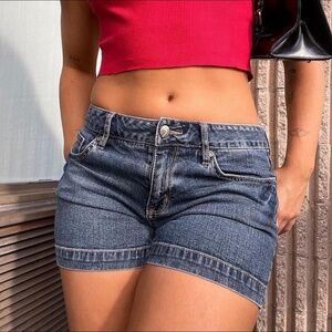 Low rise jean shorts